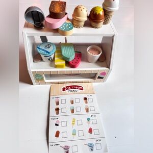Wooden Ice Cream Counter Pretend Play Set
